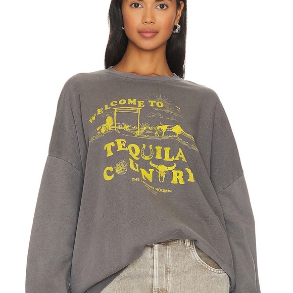 The Laundry Room Gray Sweatshirt with Yellow Print - Picture 1 of 2
